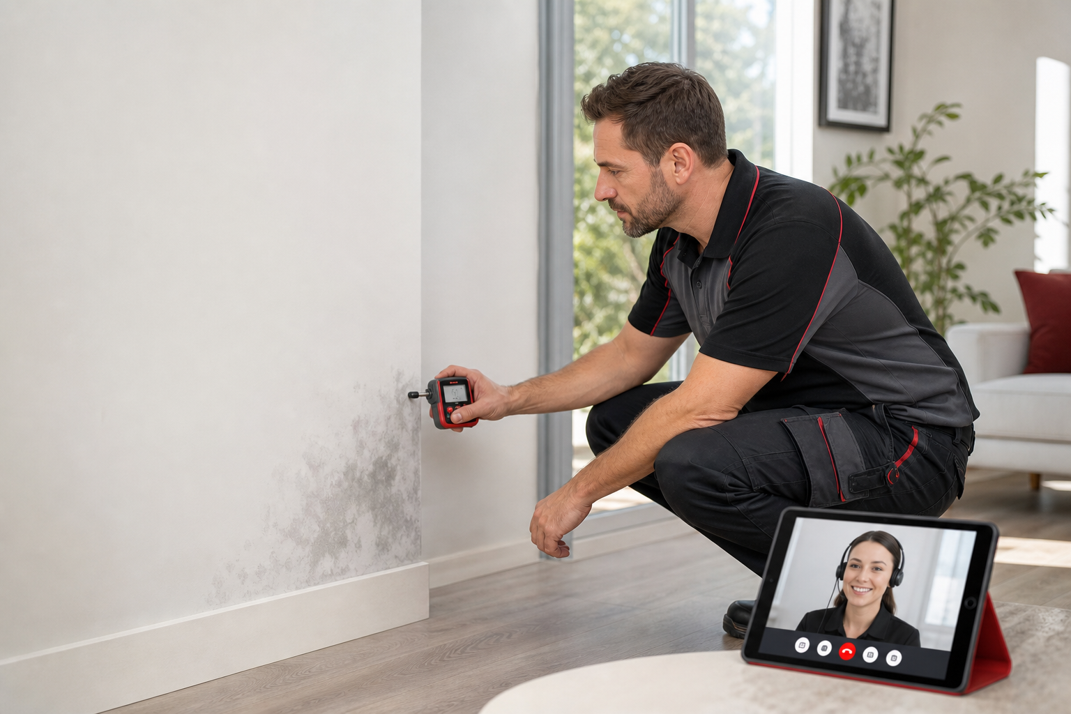 Dampco mould specialist AI receptionist demonstration
