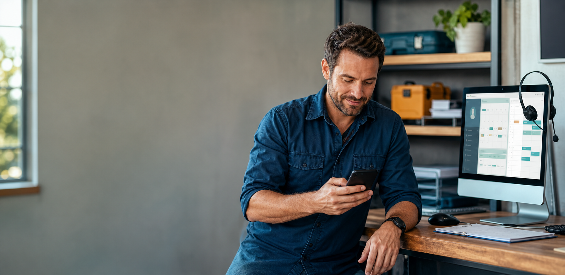 AI receptionist assisting a business phone call